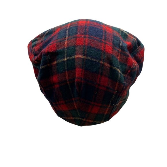 Pendleton Plaid Flat Cap Medium Virgin Wool Red & Green - Picture 3 of 7